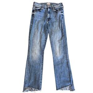 MOTHER insider crop step fray denim Jeans Womens 26 straight leg pants